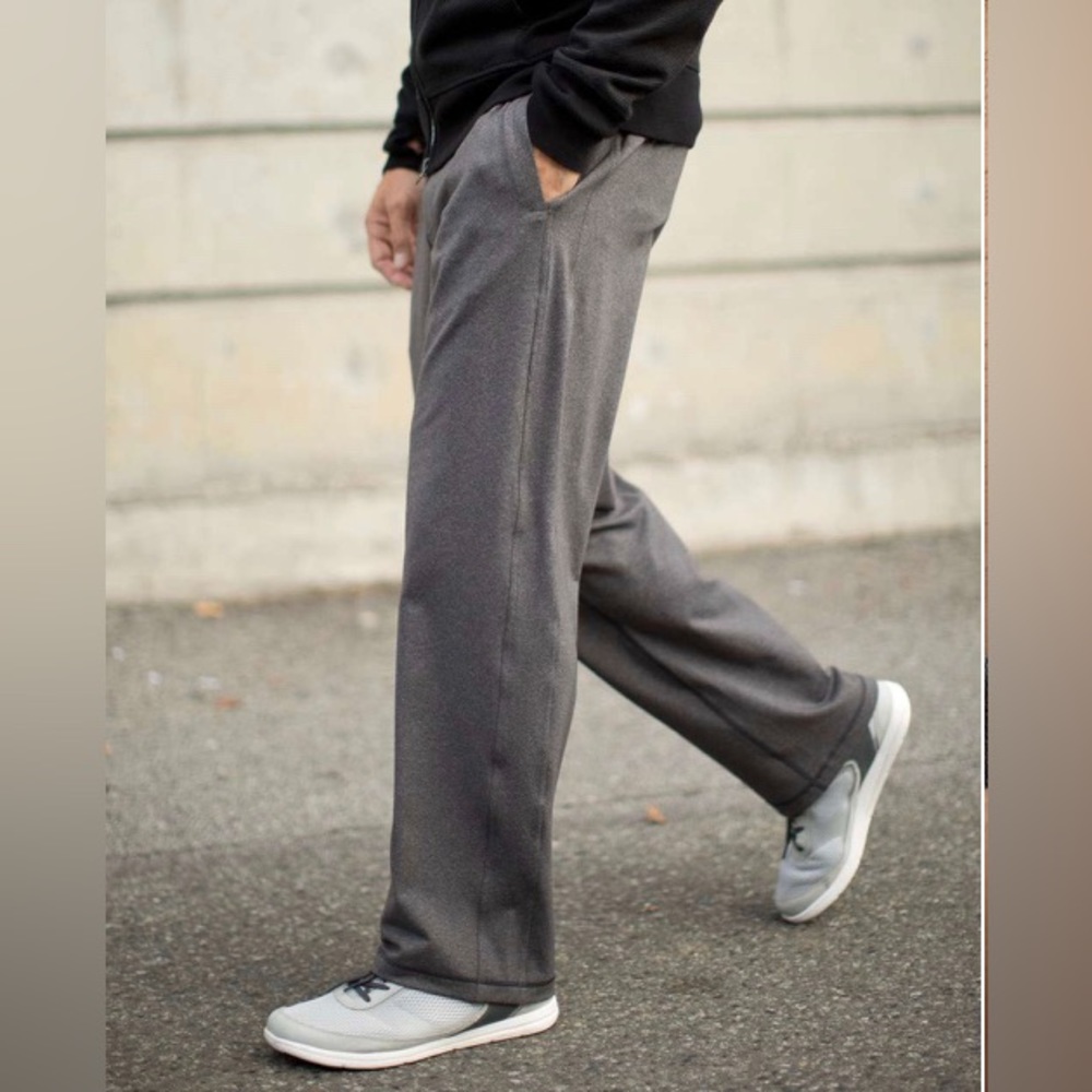 LULULEMON KUNG FU Sz L Black Sweatpants Flap Pockets Lounge Pants pull on